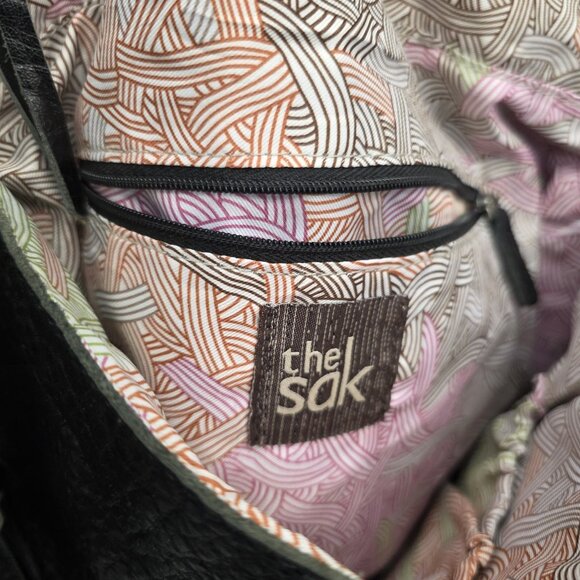 The SAK Silverlake Black Leather Studded Fringe Crossbody Shoulder Bag - Picture 11 of 13